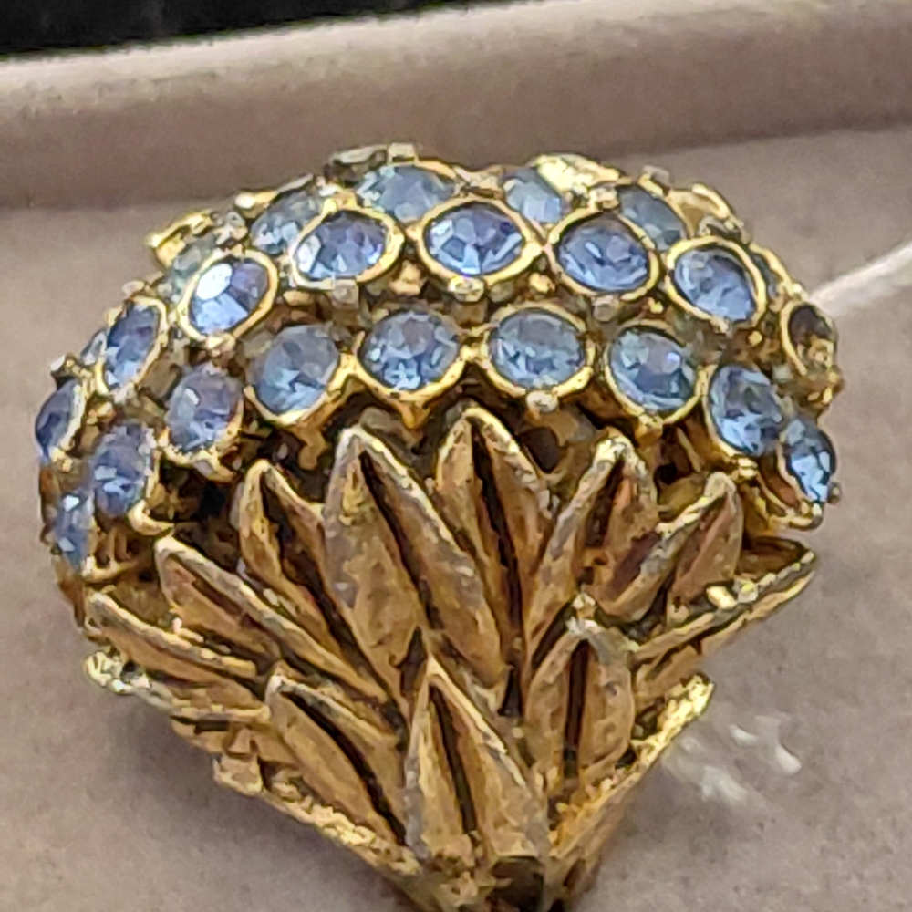 Gold and Blue Gemstone Women's Ring